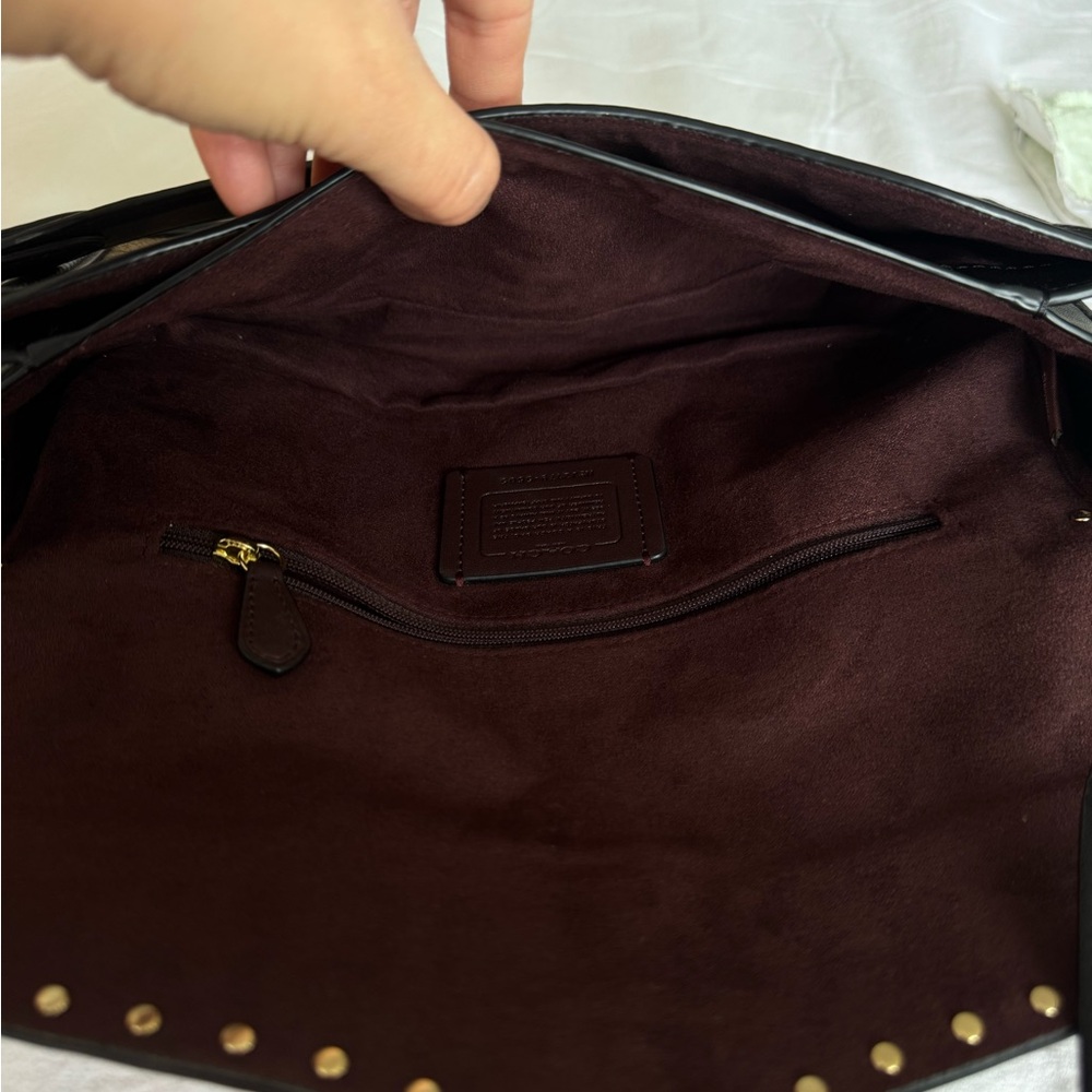 Coach Georgie Shoulder Bag in Colorblock Signature Canvas with Rivets - Picture 6 of 8